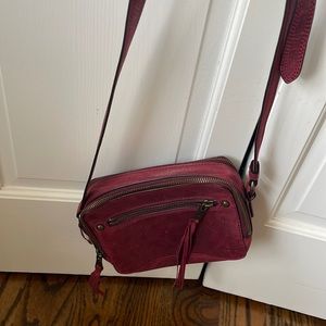 Frye red camera bag used